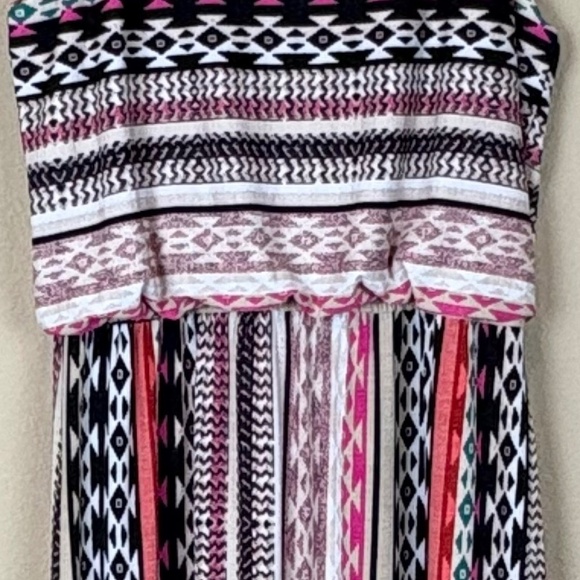 Maurices Sleeveless Stretchy Pink/Black/Tan/Coral Maxi Dress with Elastic Waist - Picture 6 of 11